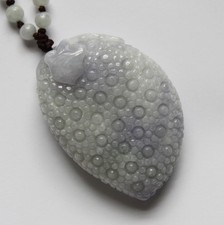 Certified Grade A Natural Lavender Jadeite Jade Carved (Good Fortune) Pendant picture