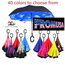 Reverse Folding Inverted Umbrella - Double Layer,Windproof, UV Proof, Inside Out picture