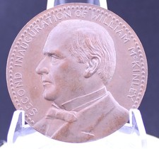 1901 William McKinley Official Inaugural Medal Second Term Roosevelt LVB3.29 picture