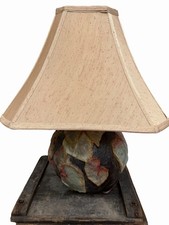 Vintage William Morris Botanical Ivy Leaf Brutalist Concrete Table Lamp picture
