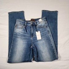 New Judy Blue Jeans Women's 3/26 Blue Straight Fit Medium Wash Stretch JB82632MD picture