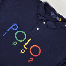Polo Ralph Lauren Classic Fit  “Polo 1992” Mesh Polo Shirt Mens XXL Navy Blue picture