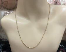 Exquisite 14K Italy Singapore Link Chain Necklace • 20” • Diamond-Cut Sparkle picture