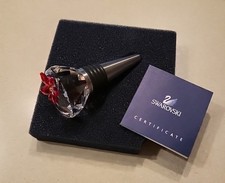 SWAROVSKI POINSETTA CRYSTAL WINE BOTTLE STOPPER, 2007, BNIB, RARE RETIRED ITEM picture