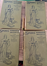Set Spon's Workshop Receipts Vols 1, 2, 3, 4 Mechanics Scientific 1924 HC Good picture