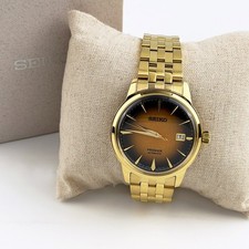 Men's Seiko Presage Cocktail Time Black Gold Dial SRPK48 Automatic Watch 40.5mm picture