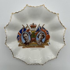 VTG AYNSLEY KING GEORGE VI QUEEN ELIZABETH CORONATION 1937 TRINKET DISH 4.75