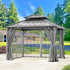 Gazebo Mosquito Netting Waterproof Insect Screen Easy Install Double Zippers picture