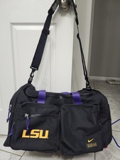 Nike LSU Tigers Utility Power Duffel Bag Black/Purple - BRAND NEW Without Tags picture