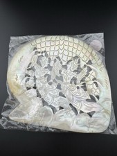 Asian Hand Carved Mother of Pearl Art Plate Dish (#EC6) picture