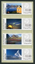 Greenland Pre-paid Franking Labels 2014 Landscapes MNH Complete Set in Block picture