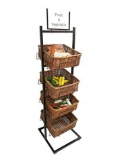 4 Tier Basket Stand Wicker Basket Bakery Rack. Slight back order 1 week picture