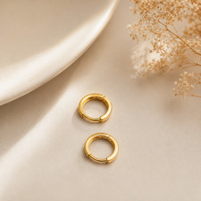 14K 13MM Gold Small Dainty Huggie Hoop Earrings for Women Lightweight Minimalist picture