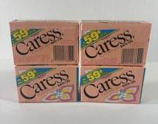 Lot of 4 VTG Sealed Old Stock Peach Caress body bar With bath oil 3.5oz Bar Soap picture