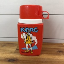 Vintage 1975 KORG 70,000 BC Lunch Box Thermos *ONLY READ Description Ships Fast picture