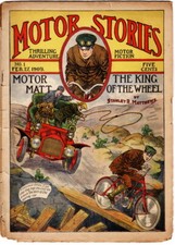 Motor Stories Thrilling Adventure Motor Fiction No 1, Feb, 1909, 5 Cent Pulp picture