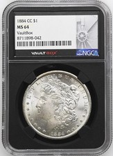 1884-CC Morgan Silver $1 NGC MS 64 Blast White Beauty picture