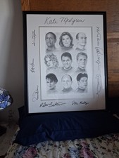 autographed charcoal sketch of Voyager cast picture