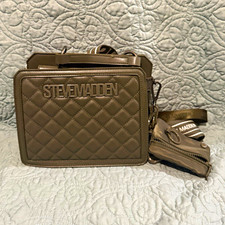 Steve Madden Quilted Olive Crossbody Zip Bag w/ Strap & Coin Purse picture