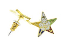OES Post Back Earrings. Order of the Eastern Star Symbolism - One Pair picture