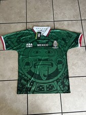 Mexico 1998 World Cup ABA Sport Green Aztec Retro Soccer Jersey Size XL picture