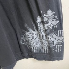 Vintage 2000s Fox Racing Monster Energy Ride So Cal Graphic T-Shirt Black Y2K picture