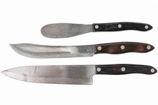 Vintage CUTCO 3-Piece Knife Set 1989 1022 1768 Brown Handles Made in USA picture