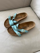 Birkenstock Distressed Leather Yao  Sandals Slides Adjustable Narrow Size 40 picture