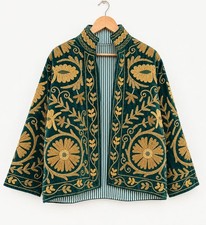 Velvet Suzani Jacket, Floral Hand Embroidered Style Women Jacket, Bohemian picture