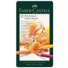 Faber-Castell Colour Pencils Polychromos Thick 3.8 mm Lead, Tin of 12 (110012) picture