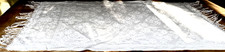 Antique Handwoven French Damask Table Runner with 