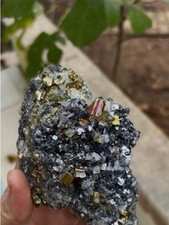 Very Shiny & Lustrous Rainbow Pyrite with Silvery Galena picture