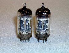 Rare Matched Pair 1957 MC4 AMPEREX BUGLE BOY ECC83 / 12AX7- Flat Bar Foil Getter picture