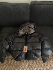 Stussy Micro Ripstop Down Parka Puffer Jacket Black Hooded Coat Men picture