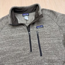 Patagonia Men's Better Sweater Large 1/4 Zip Brown Heather Outdoors Hiking 25521 picture