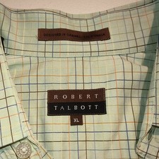 Robert Talbott Men's XL Green/Blue Plaid Cotton LS Button-Up Shirt (MSRP $250) picture