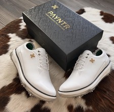 PAYNTR Golf Eighty Seven SC Spiked Golf Shoes WIDE White Gold Mens Size 10 NEW picture