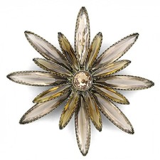 Women's Antique Copper Brass Copper Brooches Synthetic Glass Champagne - Christm picture