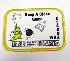 Oscoda Michigan WBA Keep A Clean Game Bowling Patch Vintage Sew On picture