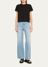 NWT AMO Love Tee Sz M Distressed Crewneck Classic Chic Momcore MSRP $108 picture