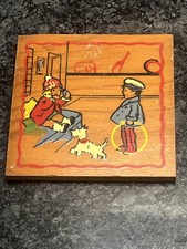 Vintage 1940's Scotty Terrier Dog Plaque on wood board 4”x4” picture