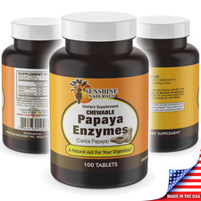 Sunshine Naturals Papaya Enzymes 100 Tablets Made in the USA picture