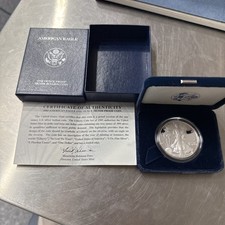 2005 W Proof American Silver Eagle 1 oz. .999 silver US Mint w/box and COA picture