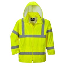 Portwest UH440 Mens Waterproof Hi Vis Rain Jacket Reflective Lightweight Safety picture