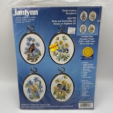 Janlynn Embroidery Kit Birds and Butterflies 4 Pack 3.25x4.25 Floral 04-753 picture