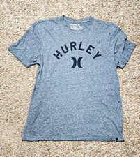 Hurley Men's Gray Graphic Logo Crew Neck Short Sleeve T-Shirt, Size M picture