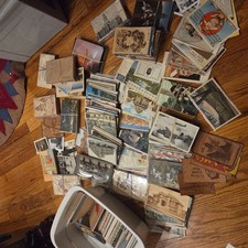Antique POSTCARD COLLECTION Old INDIANS Trains 1900s LARGE LOT XMAS RPPC HUMOR picture