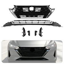 6PCS Upper Lower Grille+Fog Light Cover+Bracket For Nissan Sentra S SV 2024 2025 picture