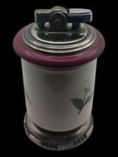 Ronson Enameled Table Lighter 1940's Viola Porcelain Newark USA 4