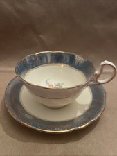 Aynsley Bone China Pattern C111 Blue w Gold Bubbles and Floral Design picture